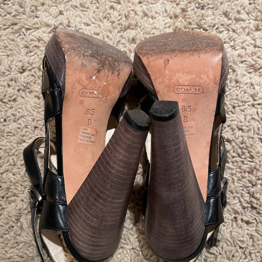 Black leather sandals - Picture 5 of 7
